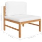 vidaXL Set Divani Giardino 12 pz Cuscini Crema Legno Massello di Teak