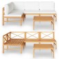 vidaXL Set Divani da Giardino 5pz Cuscini Crema Legno Massello di Teak
