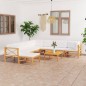 vidaXL Set Divani da Giardino 9pz Cuscini Crema Legno Massello di Teak vidaXL Set Divani da Giardino 9pz Cuscini Crema Legno Massello di Teak