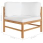vidaXL Set Divani da Giardino 9pz Cuscini Crema Legno Massello di Teak vidaXL Set Divani da Giardino 9pz Cuscini Crema Legno Massello di Teak