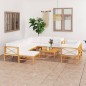 vidaXL Set Divani Giardino 10 pz Cuscini Crema Legno Massello di Teak vidaXL Set Divani Giardino 10 pz Cuscini Crema Legno Massello di Teak