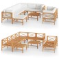 vidaXL Set Divani Giardino 10 pz Cuscini Crema Legno Massello di Teak vidaXL Set Divani Giardino 10 pz Cuscini Crema Legno Massello di Teak