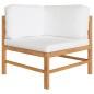 vidaXL Set Divani da Giardino 6pz Cuscini Crema Legno Massello di Teak