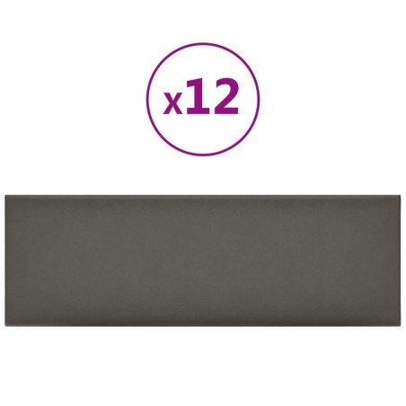 Pannelli Murali 12 pz Grigi 90x30 cm in Similpelle 3,24 m²