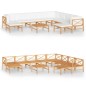 vidaXL Set Divani Giardino 11 pz Cuscini Crema Legno Massello di Teak vidaXL Set Divani Giardino 11 pz Cuscini Crema Legno Massello di Teak