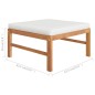vidaXL Set Divani da Giardino 4pz Cuscini Crema Legno Massello di Teak