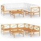 vidaXL Set Divani da Giardino 6pz Cuscini Crema Legno Massello di Teak vidaXL Set Divani da Giardino 6pz Cuscini Crema Legno Massello di Teak