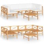 vidaXL Set Divani da Giardino 7pz Cuscini Crema Legno Massello di Teak
