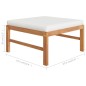 vidaXL Set Divani da Giardino 7pz Cuscini Crema Legno Massello di Teak