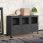 vidaXL Credenza Antracite Industriale 105x35x62 cm in Metallo e Vetro vidaXL Credenza Antracite Industriale 105x35x62 cm in Metallo e Vetro