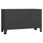 vidaXL Credenza Antracite Industriale 105x35x62 cm in Metallo e Vetro vidaXL Credenza Antracite Industriale 105x35x62 cm in Metallo e Vetro