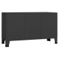 vidaXL Credenza Nera Industriale 105x35x62 cm in Metallo e Vetro vidaXL Credenza Nera Industriale 105x35x62 cm in Metallo e Vetro
