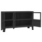vidaXL Credenza Nera Industriale 105x35x62 cm in Metallo e Vetro vidaXL Credenza Nera Industriale 105x35x62 cm in Metallo e Vetro
