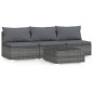 vidaXL Set Divani da Giardino 4 pz con Cuscini in Polyrattan Grigio vidaXL Set Divani da Giardino 4 pz con Cuscini in Polyrattan Grigio