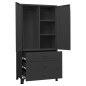 vidaXL Armadio Industriale Nero 90x50x180 cm in Metallo vidaXL Armadio Industriale Nero 90x50x180 cm in Metallo