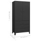 vidaXL Armadio Industriale Nero 90x50x180 cm in Metallo vidaXL Armadio Industriale Nero 90x50x180 cm in Metallo
