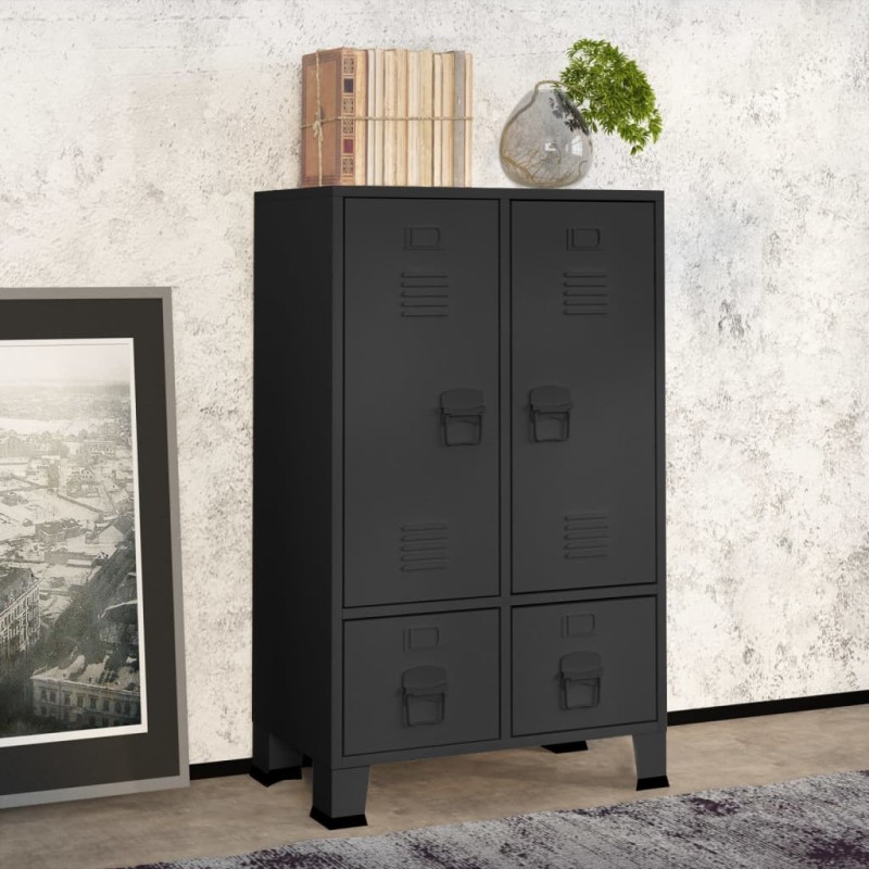 vidaXL Armadio Industriale Antracite 67x35x107 cm in Acciaio vidaXL Armadio Industriale Antracite 67x35x107 cm in Acciaio