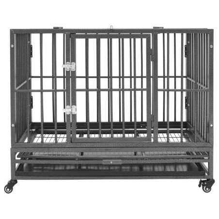 vidaXL Gabbia per Cani con Ruote in Acciaio 102x72x85 cm