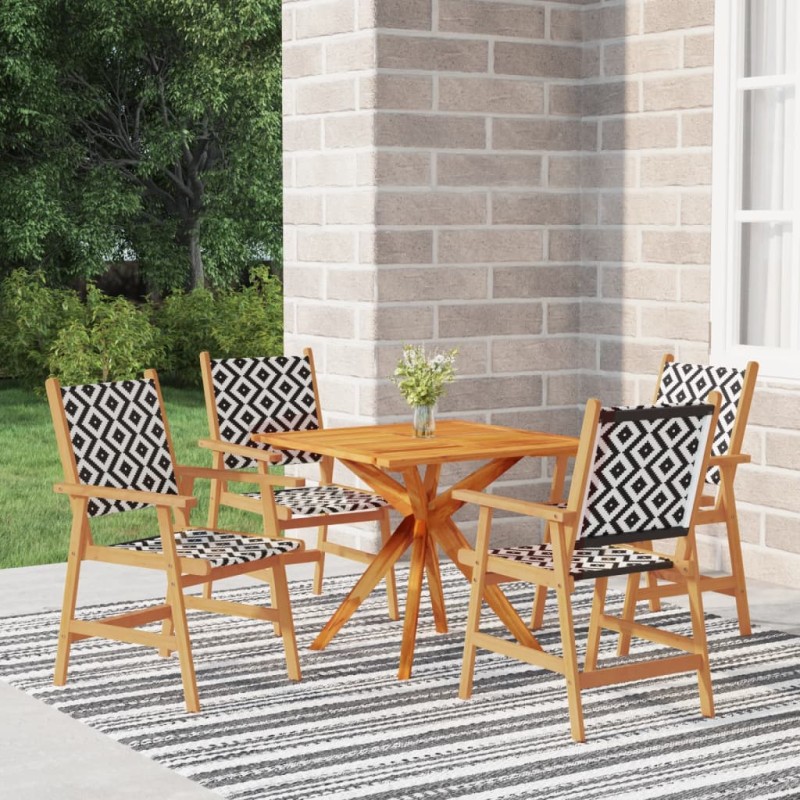 vidaXL Set Mobili da Pranzo per Giardino 5 pz Legno Massello di Acacia vidaXL Set Mobili da Pranzo per Giardino 5 pz Legno Massello di Acacia
