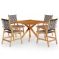 vidaXL Set Mobili da Pranzo per Giardino 5 pz Legno Massello di Acacia