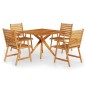 vidaXL Set Mobili da Pranzo per Giardino 5 pz Legno Massello di Acacia vidaXL Set Mobili da Pranzo per Giardino 5 pz Legno Massello di Acacia
