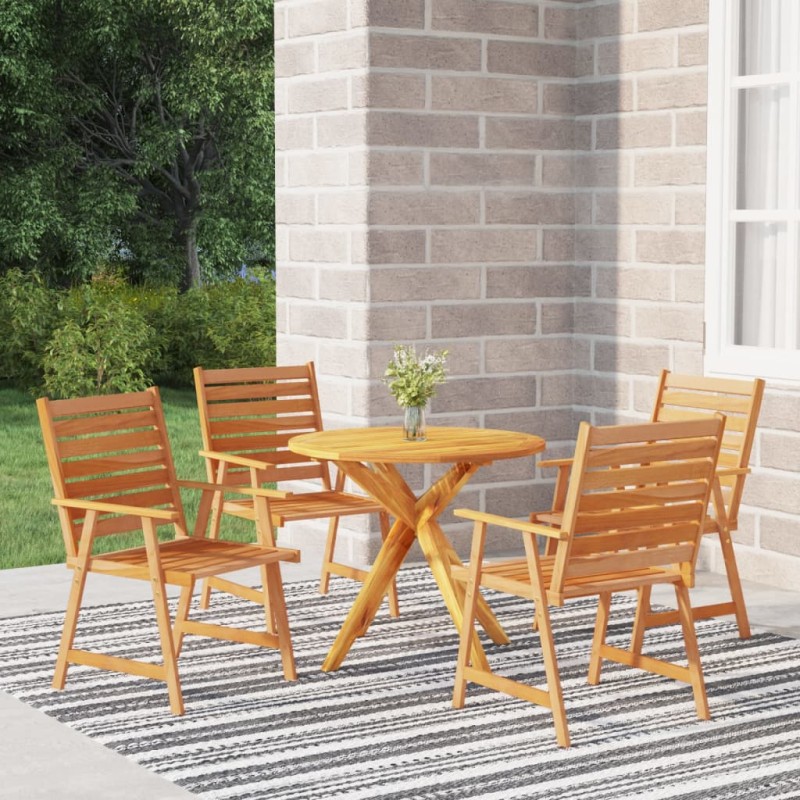 vidaXL Set Mobili da Pranzo per Giardino 5 pz Legno Massello di Acacia vidaXL Set Mobili da Pranzo per Giardino 5 pz Legno Massello di Acacia