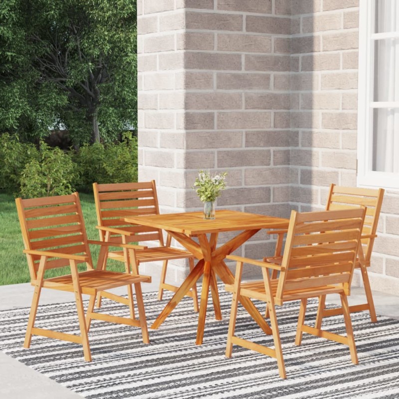 vidaXL Set Mobili da Pranzo per Giardino 5 pz Legno Massello di Acacia vidaXL Set Mobili da Pranzo per Giardino 5 pz Legno Massello di Acacia