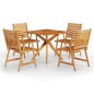 vidaXL Set Mobili da Pranzo per Giardino 5 pz Legno Massello di Acacia vidaXL Set Mobili da Pranzo per Giardino 5 pz Legno Massello di Acacia