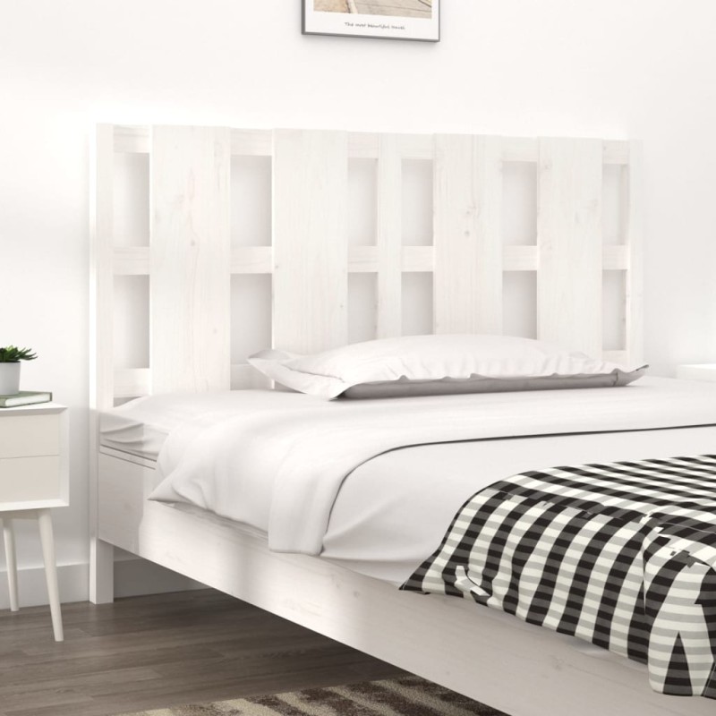 Testiera per Letto Bianca 140,5x4x100 cm Legno Massello di Pino Testiera per Letto Bianca 140,5x4x100 cm Legno Massello di Pino