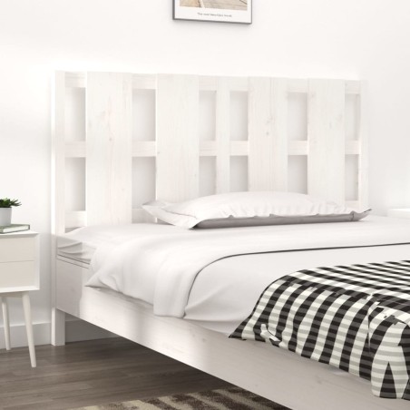 Testiera per Letto Bianca 140,5x4x100 cm Legno Massello di Pino