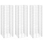 vidaXL Fioriere Rialzate a Gabbione 3 pz 30x30x100 cm in Ferro