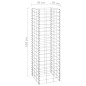 vidaXL Fioriere Rialzate a Gabbione 3 pz 30x30x100 cm in Ferro