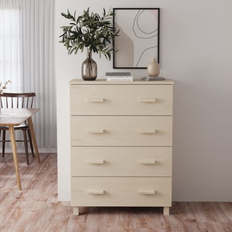 vidaXL Credenza HAMAR ambra 79x40x103,5 cm in Legno Massello di Pino
