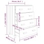 vidaXL Credenza HAMAR ambra 79x40x103,5 cm in Legno Massello di Pino vidaXL Credenza HAMAR ambra 79x40x103,5 cm in Legno Massello di Pino