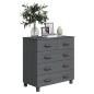 vidaXL Credenza HAMAR Grigio Scuro 79x40x80 cm Legno Massello di Pino vidaXL Credenza HAMAR Grigio Scuro 79x40x80 cm Legno Massello di Pino