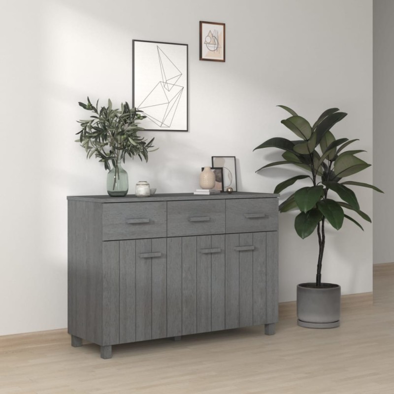 vidaXL Credenza Grigio Scuro 113x40x80 cm in Legno Massello di Pino vidaXL Credenza Grigio Scuro 113x40x80 cm in Legno Massello di Pino