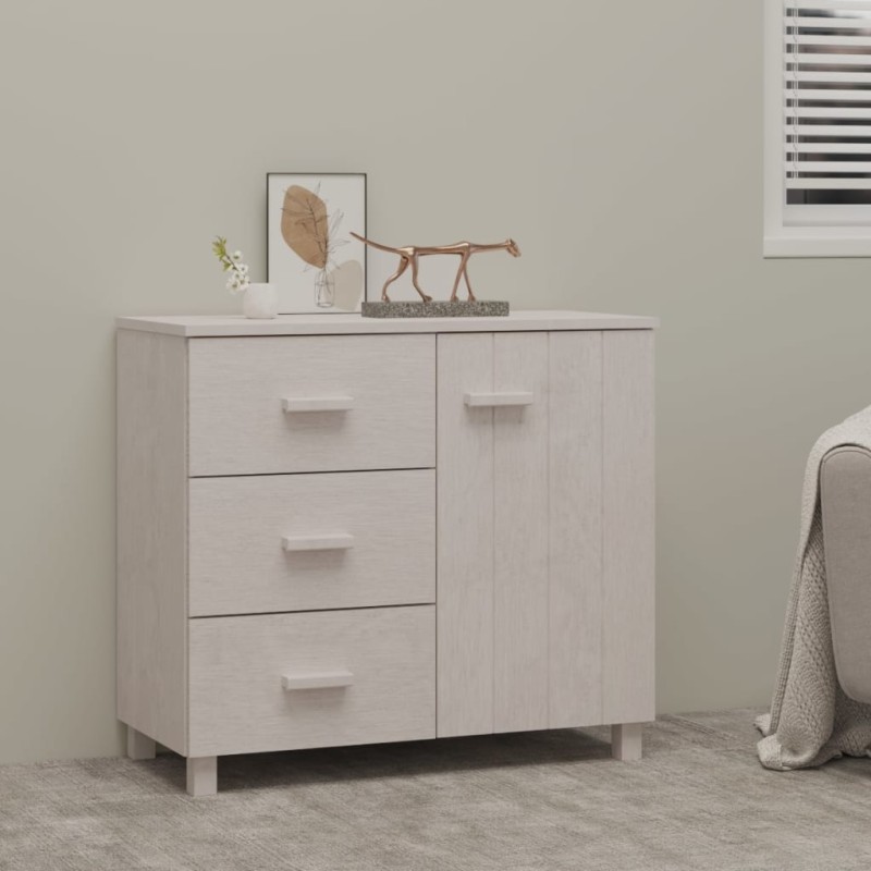 vidaXL Credenza HAMAR Bianca 90x40x80 cm in Legno Massello di Pino vidaXL Credenza HAMAR Bianca 90x40x80 cm in Legno Massello di Pino