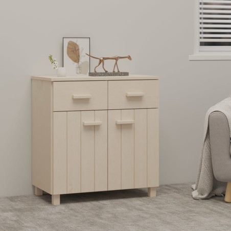 vidaXL Credenza HAMAR Miele 79x40x80 cm in Legno Massello di Pino