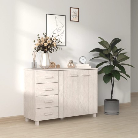 vidaXL Credenza HAMAR Bianca 113x40x80 cm in Legno Massello di Pino