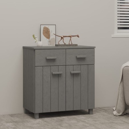 vidaXL Credenza HAMAR Grigio Chiaro 79x40x80 cm Legno Massello di Pino