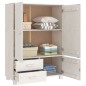 vidaXL Armadio Bianco 99x45x137 cm in Legno Massello di Pino vidaXL Armadio Bianco 99x45x137 cm in Legno Massello di Pino
