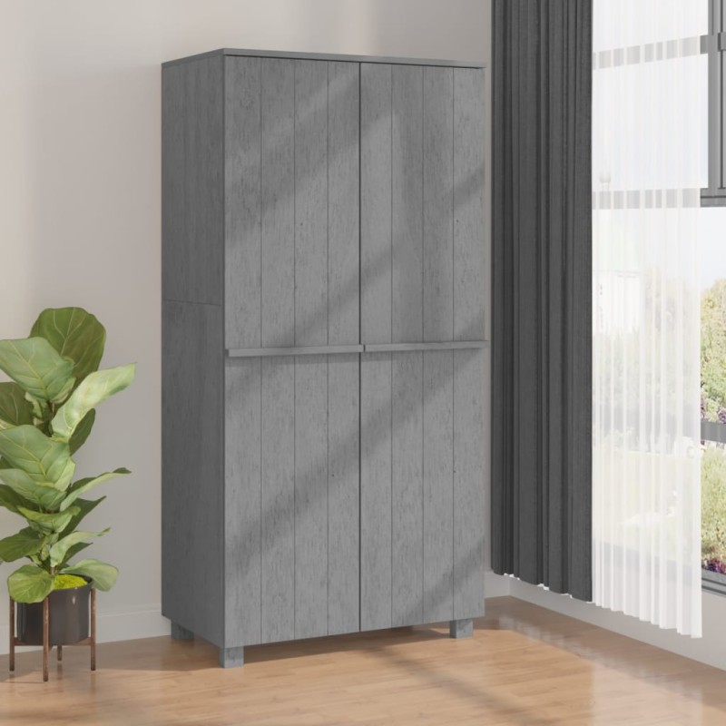 vidaXL Armadio HAMAR Grigio Scuro 89x50x180 cm Legno Massello di Pino vidaXL Armadio HAMAR Grigio Scuro 89x50x180 cm Legno Massello di Pino