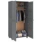 vidaXL Armadio HAMAR Grigio Scuro 89x50x180 cm Legno Massello di Pino vidaXL Armadio HAMAR Grigio Scuro 89x50x180 cm Legno Massello di Pino