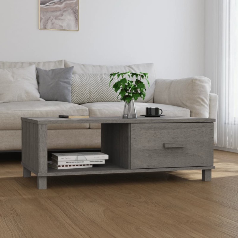 vidaXL Tavolino Grigio Chiaro 100x55x35 cm in Legno Massello di Pino vidaXL Tavolino Grigio Chiaro 100x55x35 cm in Legno Massello di Pino