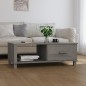vidaXL Tavolino Grigio Chiaro 100x55x35 cm in Legno Massello di Pino vidaXL Tavolino Grigio Chiaro 100x55x35 cm in Legno Massello di Pino