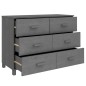 vidaXL Credenza HAMAR Grigio Scuro 113x40x80 cm Legno Massello di Pino vidaXL Credenza HAMAR Grigio Scuro 113x40x80 cm Legno Massello di Pino
