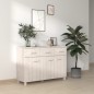 vidaXL Credenza HAMAR Bianca 113x40x80 cm in Legno Massello di Pino vidaXL Credenza HAMAR Bianca 113x40x80 cm in Legno Massello di Pino