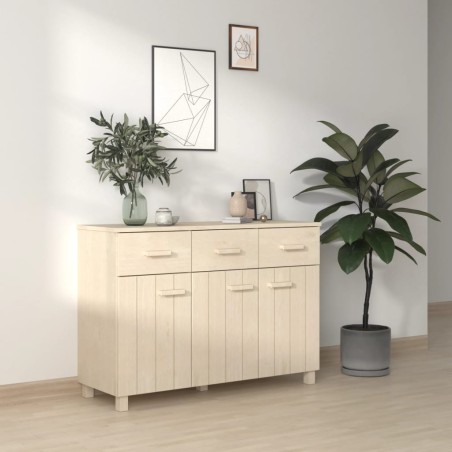 vidaXL Credenza HAMAR Miele 113x40x80 cm in Legno Massello di Pino
