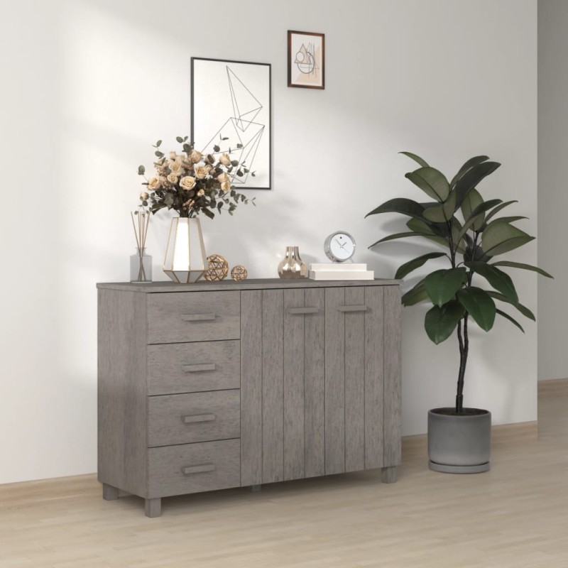 vidaXL Credenza HAMAR Grigio Chiaro 113x40x80cm Legno Massello di Pino vidaXL Credenza HAMAR Grigio Chiaro 113x40x80cm Legno Massello di Pino