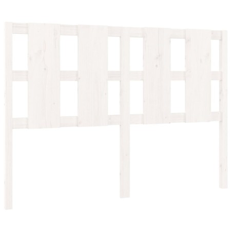 Testiera per Letto Bianca 125,5x4x100 cm Legno Massello di Pino